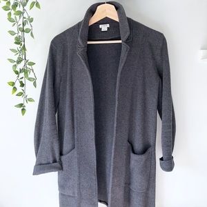 J Crew open front sweater blazer • charcoal